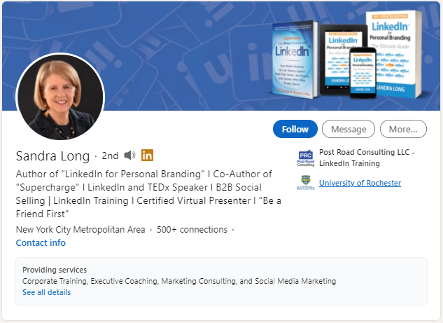 Sandra Long's Profile on LinkedIn